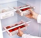 HapiLeap kühlschrank Schubladen, Einstellbare Lagerregal Kühlschrank Partition Layer Organizer, Ausziehbare Kühlschrank Schublade Organizer Kühlschrank Aufbewahrungsbox (3 Stück)