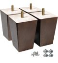 4"  Wooden Legs for Furniture 4 inch Sofa Legs Square Bed Legs Pack of 4