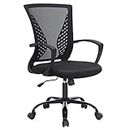 SONGMICS Office Chair, Mesh Chair, Swivel, Height Adjustable, Tilt Function, Breathable Mesh Seat and Backrest, for Study Office Studio, Max Load Capacity 120 kg, Black OBN122B01