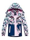 SERENYOU Girls Waterproof Jacket Kids Fleece Lined Raincoat Girl Windbreaker Girls' Rain Coat with Removable Hood Style 1 UK:11-12 Years (manufacturers's size: 150)