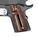 Cool Hand High Polished 1911 Wood Grips, Compact/Officer, Gun Screws Included, Mag Release, Ambi Safety Cut (Lynx)