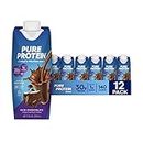 Pure Protein Chocolate Protein Shake | 30g Complete Protein | Ready to Drink and Keto-Friendly | Vitamins A, C, D, and E plus Zinc to Support Immune Health | 11oz Bottles | 12 Pack