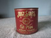 vintage Just suits cut plug  tobacco  tin Can Missing top lid