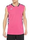 Yonex Men's Short Sleeve Game Shirt (Sleeveless), berry pink (654), Medium