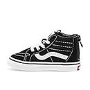 Vans Sk8-hi Zip Kids Toddler Shoes 26 EU Black White