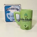 Taza de cerámica verde premium para despertar y hornear todo en uno taza de café y pipa para fumar