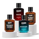 BEARDO Men Thug Life Edp Combo Whisky Smoke, Mafia, Mariner & Bourbon Liquid Perfume, 50 Ml X 4 Eau De Parfum | Premium, Strong Long Lasting Fresh Scent Fragrance| Ideal Gift Set