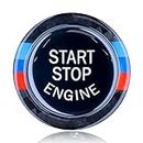 Start Stop Button Cover Engine one-key start Interior Accessories Compatible with BMW E90 E60 E70 3 5 X5 X6 Series(Black)