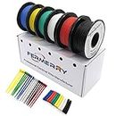 Fermerry 14 AWG Electrical Wire 2.07mm² Flexible Silicone Tinned Copper Wire Hook up Kit Stranded Wire Spool 10ft 3 Meter Each 6 Colors Gauge