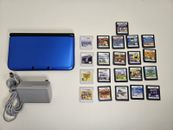 Nintendo 3DS XL Blue & Black System Console With 21 Games  