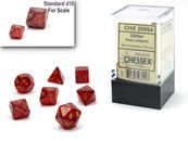 Glitter Mini-Polyhedral Ruby/go*d 7-Die Set | Chessex | EAN 601982035198