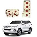 Oshotto 2 Pcs Non-Slip Automatic Transmission CS-04 Car Pedals Kit Pad Covers Set Compatible with Toyota Fortuner (Red, Chrome)