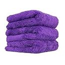 Chemical Guys MIC34803 Happy Ending Ultra Plush Edgeless Microfiber Towel, Purple, 16" x 16", Pack of 3