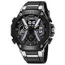 SMAEL Mens Watches Sports Outdoor Waterproof Military Watch Date Multi Function Tactics LED Face Alarm Stopwatch for Men (8087 Black), 8087-Black, Watch Sport