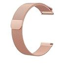 MELFO 22mm Smart Watch Strap Compatible with Lg The Real Watch Magnetic Metal Chain - Rose Gold