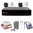 CP PLUS Full HD 4 Channel DVR with 2.4 MP 2 Outdoor [Built-in Audio MIC + Motion Detection] + 500 GB HDD + 4 Ch SMPS + CCTV Cable, USEWELL HDMI+BNC/DC Set, White