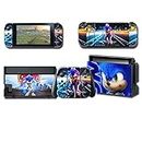 Skin Cover Decals Vinyl for Nintendo Switch, Anime Game Protector Wrap Full Set Protective Faceplate Stickers Console Joy-Con Dock (Sonic The Hedehog [2817])