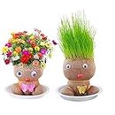 Grass Head Doll | Grass Heads for Kids to Grow | Grow Your Own Grasshead Hair Plant Toy with Tray | Funny Bonsai Pots for Home and Garden Decoration
