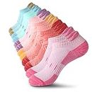 YOJOOM Calzini sportivi da donna 6 paia di calzini sportivi imbottiti in cotone per donna calzini da corsa traspiranti a taglio basso antiscivolo calzini alla caviglia da donna, Multicolore, 38-40