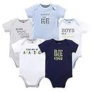 Hudson Baby Unisex Baby Cotton Bodysuits, Be Kind Boy, 3-6 Months