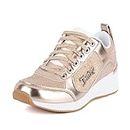 Juicy Couture Enchanter Women Lace Up Fashion Sneaker Casual Shoes Enchanter Rose Gold Glitter 8.5