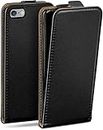 MoEx Magnetic Flip Case compatible with iPhone 6s / iPhone 6 | 360° protection faux leather, Black