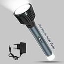 Pick Ur Needs Rechargeable Aluminium LED Long Range Home Emergency Search Torch Light (Large)