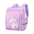 PALAY® School Bag for Girls Durable Waterproof Backpack Unicorn Bags For Girls Burden-relief School Bag for Kids for 3-6 Years Old Birthday Gifts