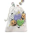 5 Pcs Bag with Drawstring,Spooky Pumpkin Drawstring Tarot Bags Halloween Candy Treat Bag | Party Supplies Bags Goodie Jewelry Pouches Card