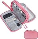 NETIZEN Electronic Organizer Storage Travel Waterproof Bag Accessories Case for USB cables, earphones and power bank, cable organizer, earphone case, travel essential, charger pouch etc (Pink)