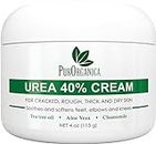 PurOrganica Urea 40% Foot Cream - Made in USA - Corn, Callus and Dead Skin Remover - Moisturizer & Rehydrater - For Thick, Cracked, Rough, Dead & Dry Skin - For Feet, Elbows, Hands and Knees