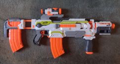 Nerf Modulus ECS-10 Motorized Blaster With All Attachments: 100% Complete 