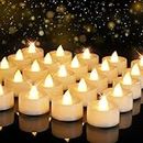 Homemory 24 Pack Warm White Battery Led Tea Lights, Flameless Flickering Tealight Candle, Dia 1.4Â?? Electric Fake Candle For Votive, Wedding, Party, Table, Dining Room, Gift