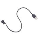 Fan Power Supply Cable USB 2.0 A Type to a 3 Pin or 4 Pin Output 11.8 Inch 2pcs - Black - 11.8 Inch