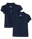 The Children's Place Baby Girls and Toddler Girls Short Sleeve Ruffle Pique Polo, Tidal, 5T