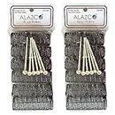 12 pc Vintage Style Hair Rollers BRUSH ROLLERS & 12 PINS - Mesh Hair Curlers with Bristles 3"x 7/8" (12 Large Rollers & Pins)