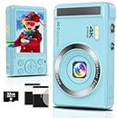 4K Digital Camera for Photography 44MP Autofocus Portable Point and Shoot Digital Cameras with 16X Zoom, 2.4'' Compact Digital Camera for Beginners, Boys, Girls with 32GB SD Card and 2 Batteries(Blue)