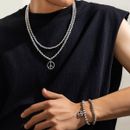 Conjunto de collar pulsera accesorios con cuentas únicos en capas para hombre estilo hip-hop
