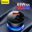 Baseus Fast Car Charger 45W/65W/100W/120W PD USB Type-C Ports For Samsung iPhone