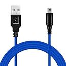 OcioDual Cable USB 1,5m Azul Trenzado Compatible con Ninten DSi,DSi XL,2DS,New 2DS XL,3DS,3DS XL,New 3DS,New 3DS XL Latiguillo de Carga y Datos Revestimiento Antienredos Transferencia Archivos