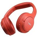 TOZO HT2 Hybrid Active Noise Cancelling Headphones, Wireless Over Ear Bluetooth Headphones, 60H Playtime, Hi-Res Audio Custom EQ via App Deep Bass Comfort Fit Ear Cups, for Home Office Travel Red