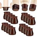 aneaseit Felt Bottom Chair Leg Covers,Soft Silicone Furniture Foot Protector Pads,16 Pcs Free Moving Table Leg Covers,Stool Leg Protectors Caps To Prevent Floor Scratches&Reduce Noise,Dark Walnut.