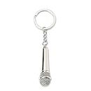 Microphone Music Keychain for Men Women Musical Gifts for Music Teacher Students Singer Mini Silver Microphones Keychains Keyring Birthday Christmas Gift for Music Lovers Daughter Son Friends