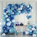 Pricl Arche - Guirnalda de globos azules (143 unidades, 143 unidades), color azul metálico, globos confetis, guirnalda para decoración de cumpleaños, niña, niños, boda, baby shower,descuento de