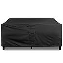 KHOMO GEAR Heavy Duty Outdoor Patio Furniture Loveseat Cover Sofa Bench Cover - 88'' x 32.5'' x 33", Black