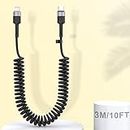 10FT Coiled USB C al cavo di fulmine per auto, iPhone Coiled Lightning Cable Cable DATA USB DATA CHARGER ADATTATORE CONNETTORE CONNETTORE PER IPHONE 13/12/Pro max /11/ XS/XR/X/8/8 PLUS/Pad/Pod