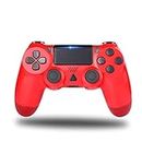 Turquvix Wireless Controller for PS-4, with Audio Jack, Vibration, Six-Axis Motion Control, Touchpad, Compatible with Play station 4/Slim/Pro/PC (Red)