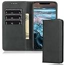 FROLAN for iPhone 12 Wallet Case / iPhone 12 Pro Case with Card Holder Slot Premium PU Leather Strong Magnetic Flip Folio Kickstand Drop Protection Shockproof Cover Compatible iPhone 12 / 12 Pro (6.1 Inch) - Black