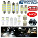 14x Car Interior Package Map Dome License Plate Mixed LED Light Accessories Kits