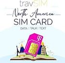 travSIM T-Mobile Prepaid USA, Canada & Mexico SIM Card - 50 GB US, 5 GB CA & MX Combined - 4G LTE Data - Unlimited National Voice Calls & Text Messages - Valid for 15 Days